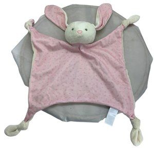 Carousel Tesco Plush Bunny Rabbit‎ Head Lovey Blankie Security Blanket 12" Pink